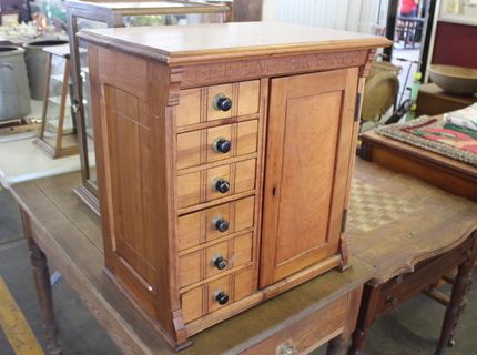 Spool Cabinet at the Shipshewana Indiana Antique & Misc. Auction