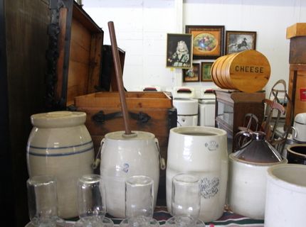 Stoneware Churns at Shipshewana Antique Auction September 28, 2016